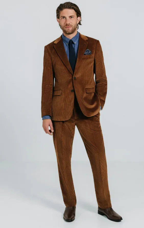 Mid Brown Corduroy Suit thumbnail 3