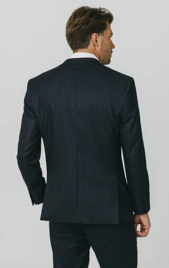 Navy Chalkstripe 3 Piece Suit thumbnail 7
