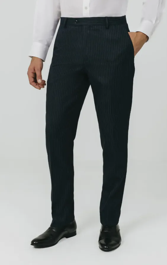 Navy Chalkstripe 3 Piece Suit thumbnail 8