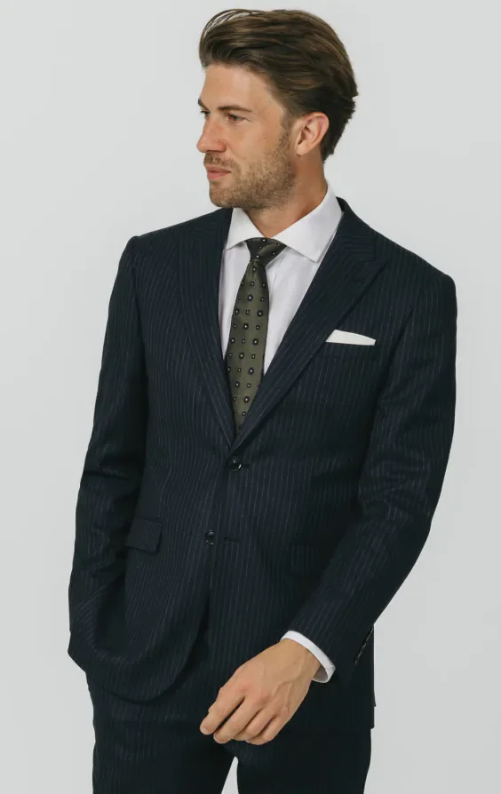 Navy Chalkstripe Suit Jacket thumbnail 2