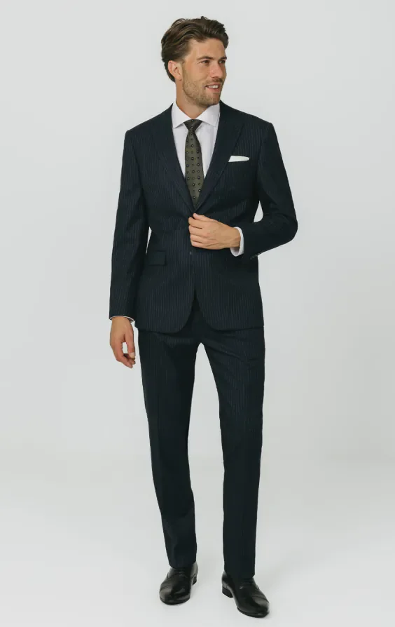 Navy Chalkstripe Suit Jacket thumbnail 3
