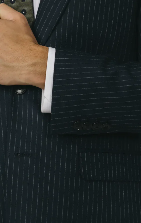 Navy Chalkstripe Suit Jacket thumbnail 4