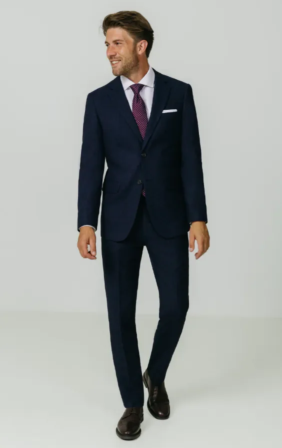 Navy Donegal Tweed Jacket thumbnail 3