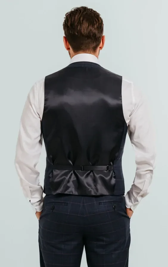 Navy with Pink Check Waistcoat thumbnail 4