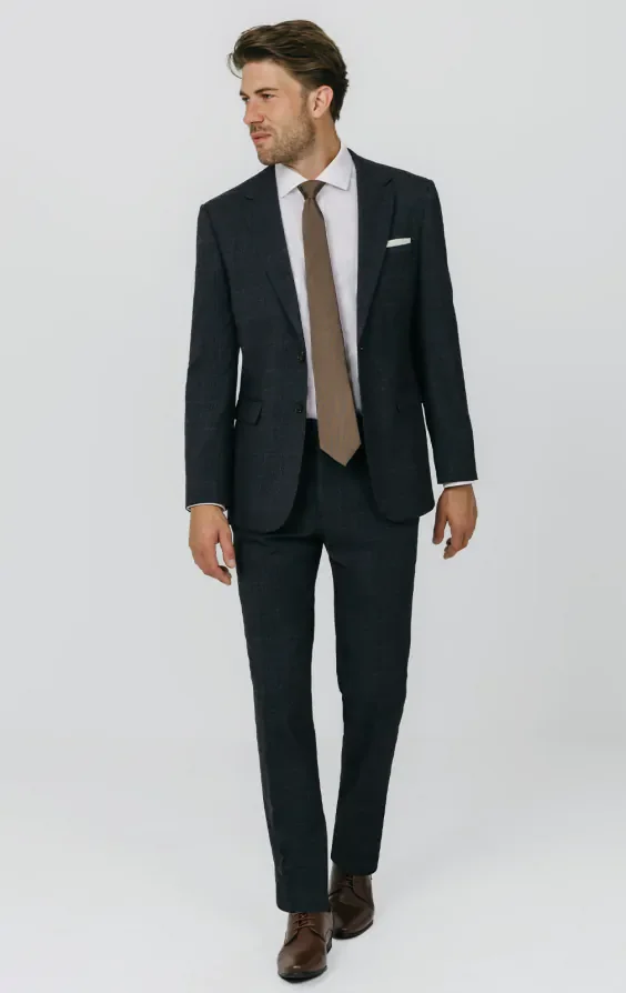 Navy with Rust Check Suit Jacket thumbnail 3