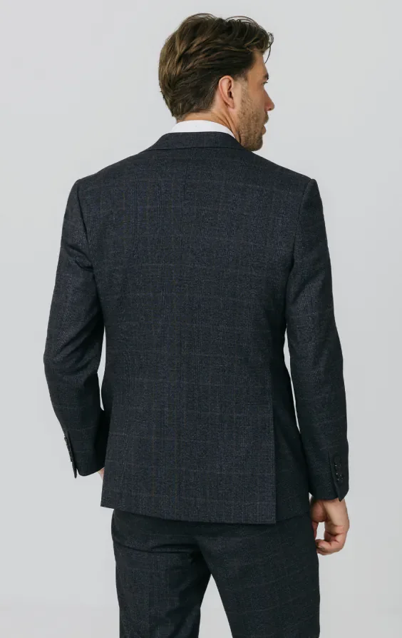 Navy with Rust Check Suit Jacket thumbnail 7