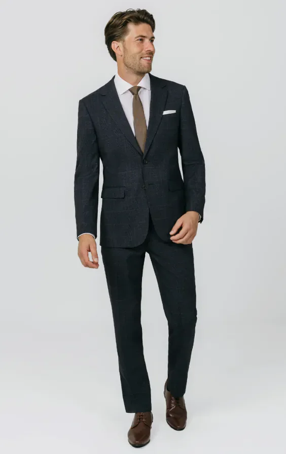 Navy with Rust Check Suit thumbnail 3