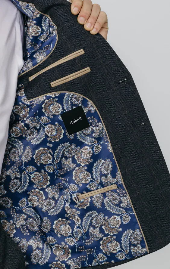 Navy with Rust Check Suit thumbnail 6