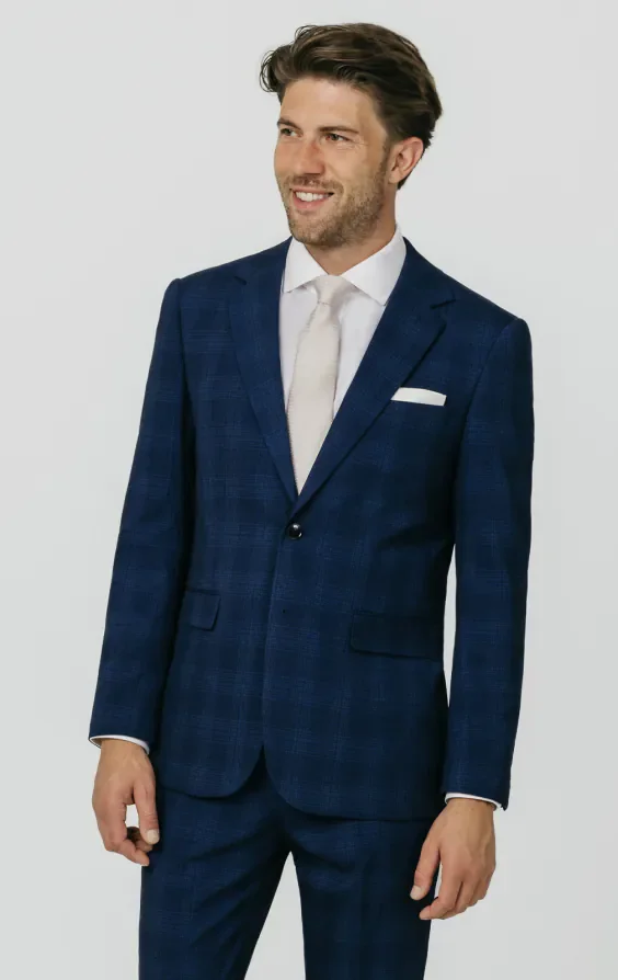 Royal Blue Shadow Check Suit thumbnail 2
