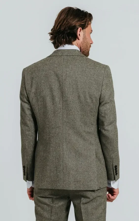 Sage Green Herringbone Tweed Suit thumbnail 5