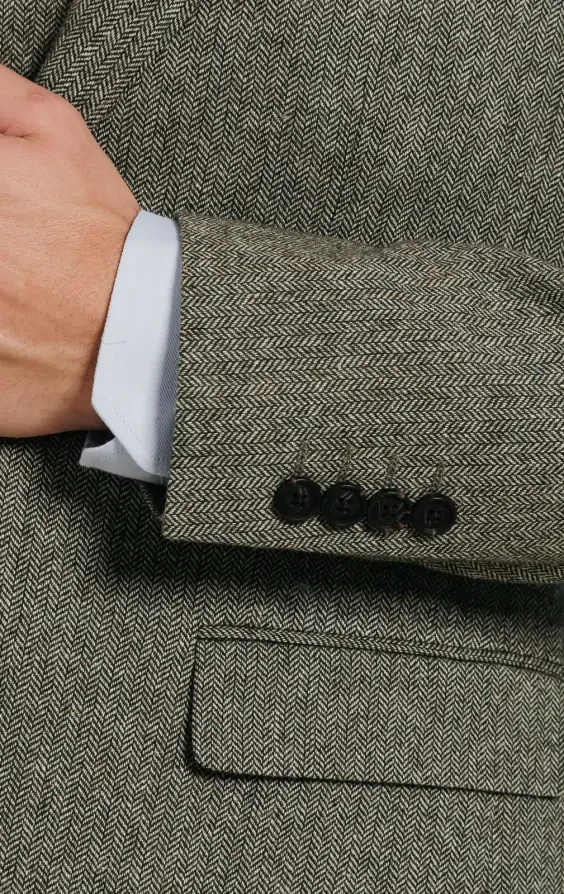 Sage Green Herringbone Tweed Suit thumbnail 6