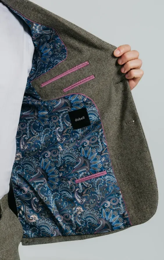 Sage Green Herringbone Tweed Suit thumbnail 8