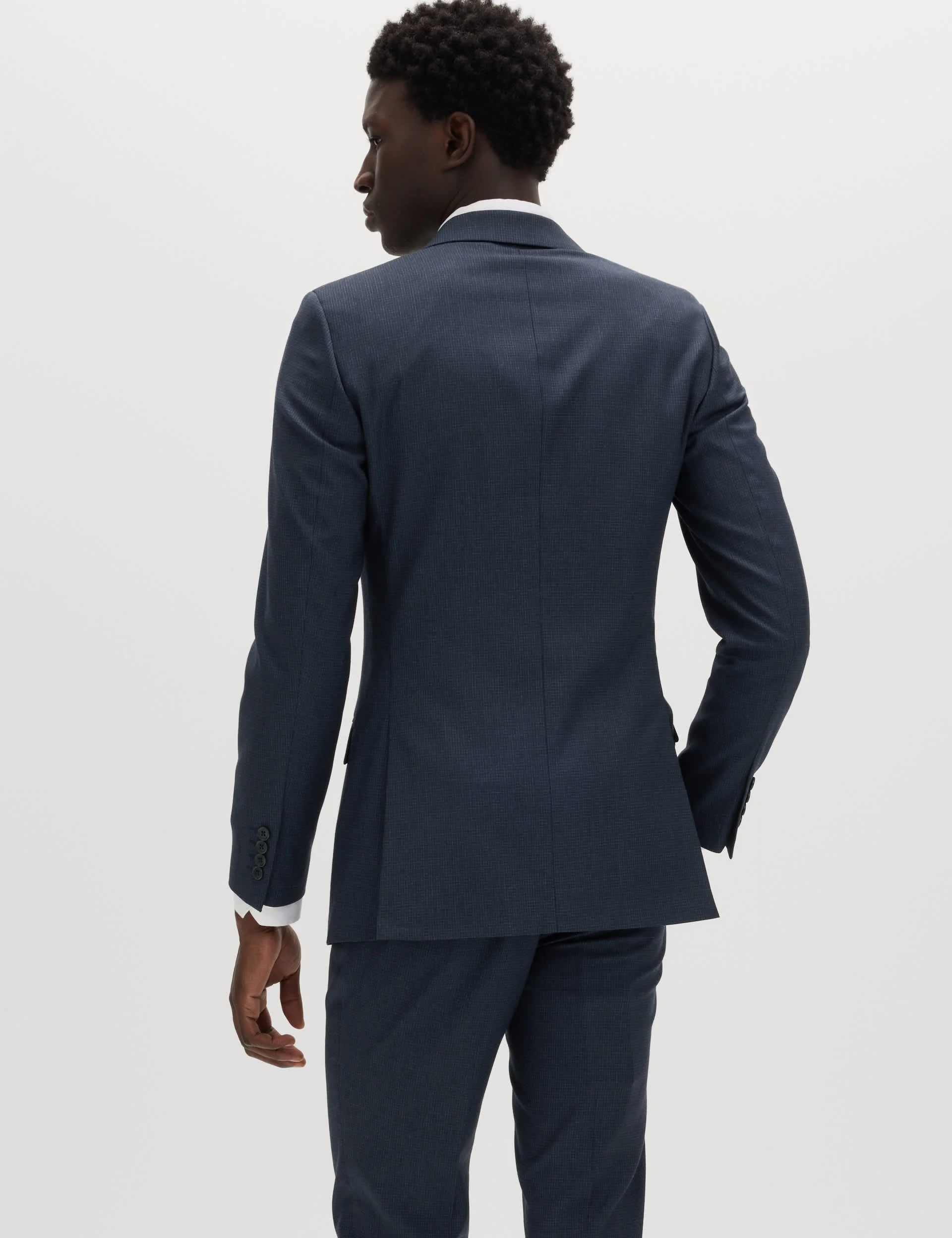 Skinny Fit Grid Check Stretch Suit Jacket thumbnail 5