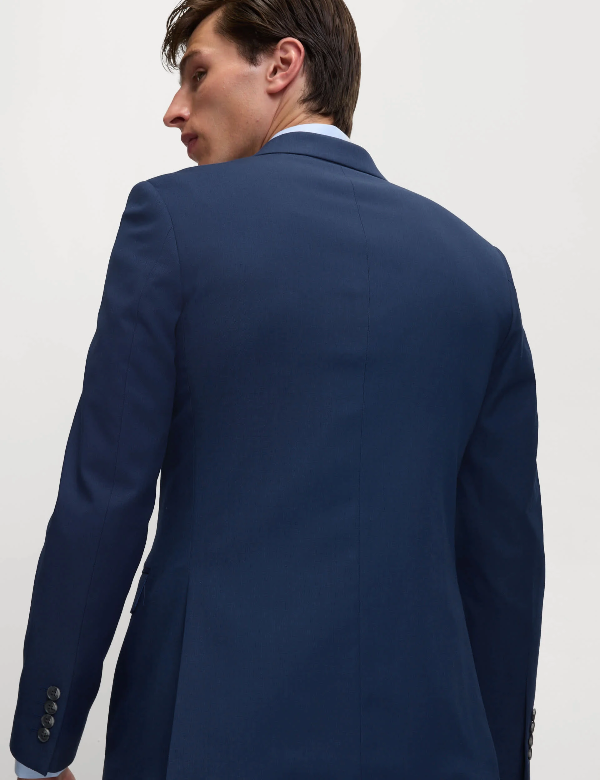 Slim Fit Double Breasted Jacket with Stretch thumbnail 7