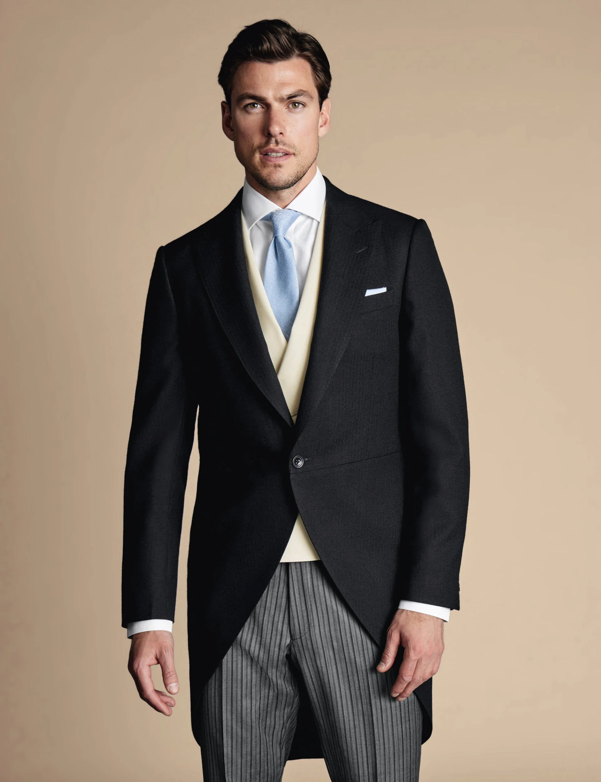 Slim Fit Herringbone Morning Suit Tailcoat thumbnail 2