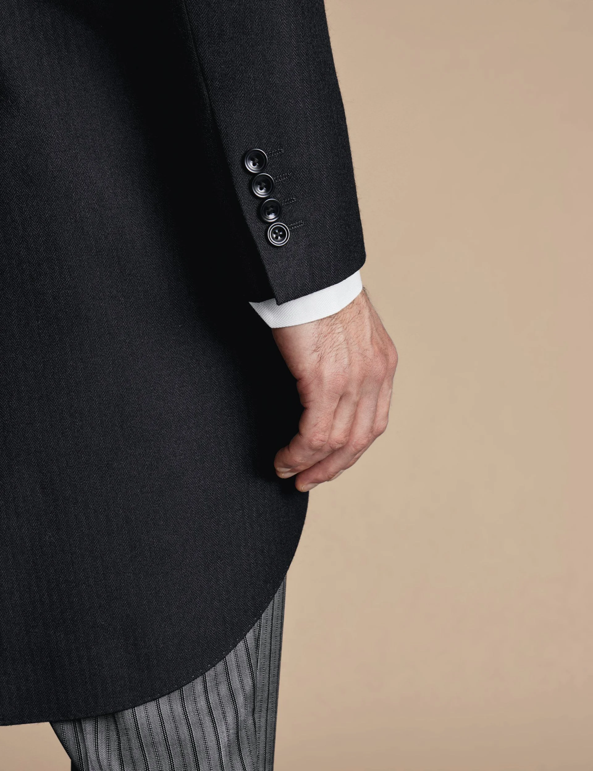 Slim Fit Herringbone Morning Suit Tailcoat thumbnail 4