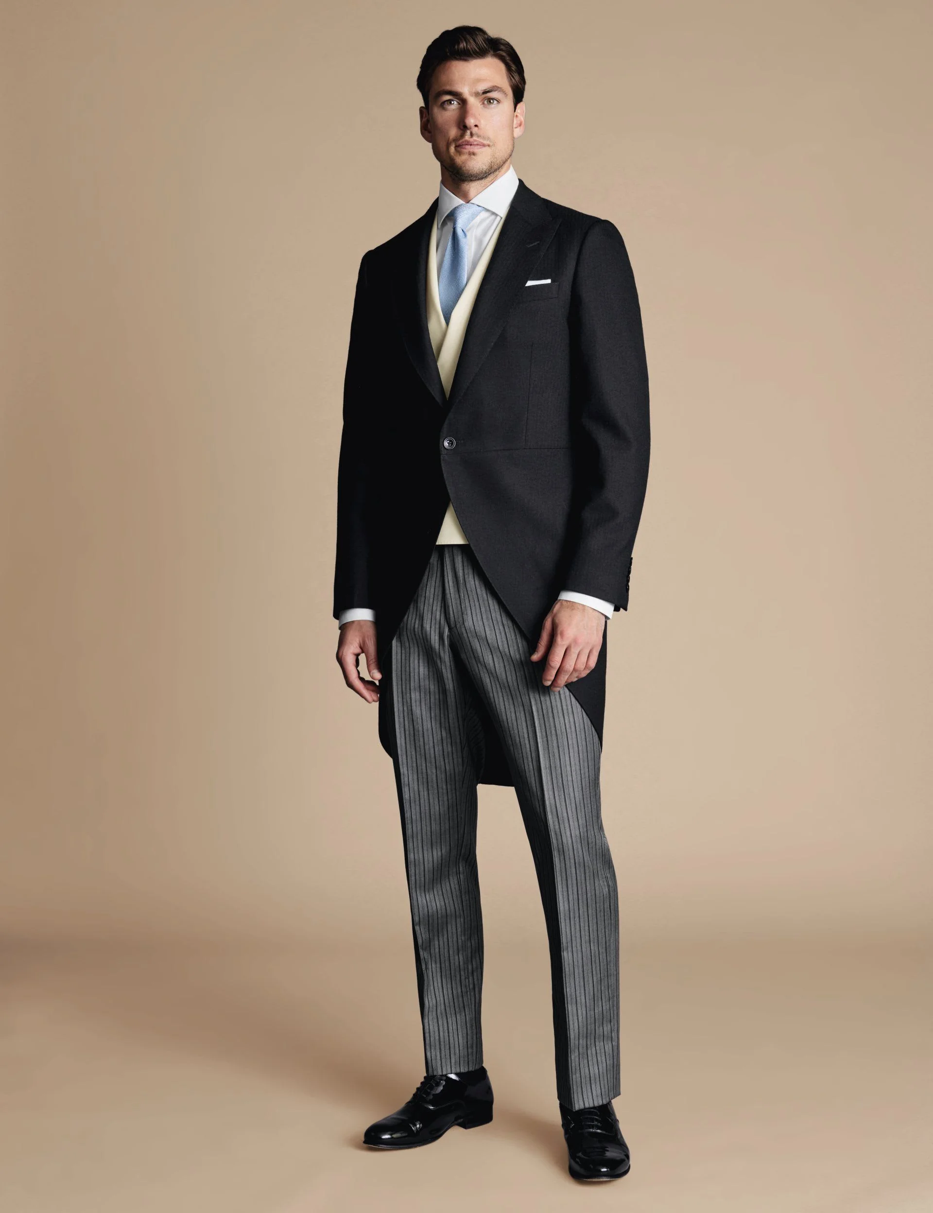 Slim Fit Herringbone Morning Suit Tailcoat thumbnail 6