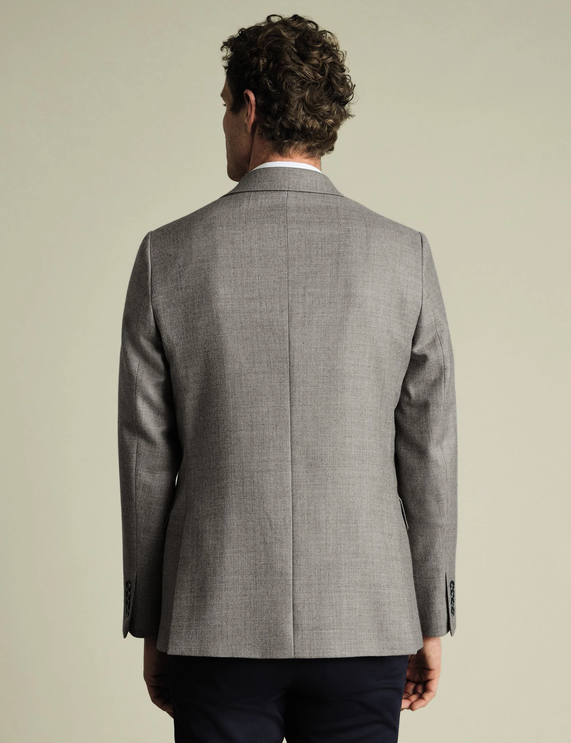 Slim Fit Pure Wool Twill Textured Jacket thumbnail 2