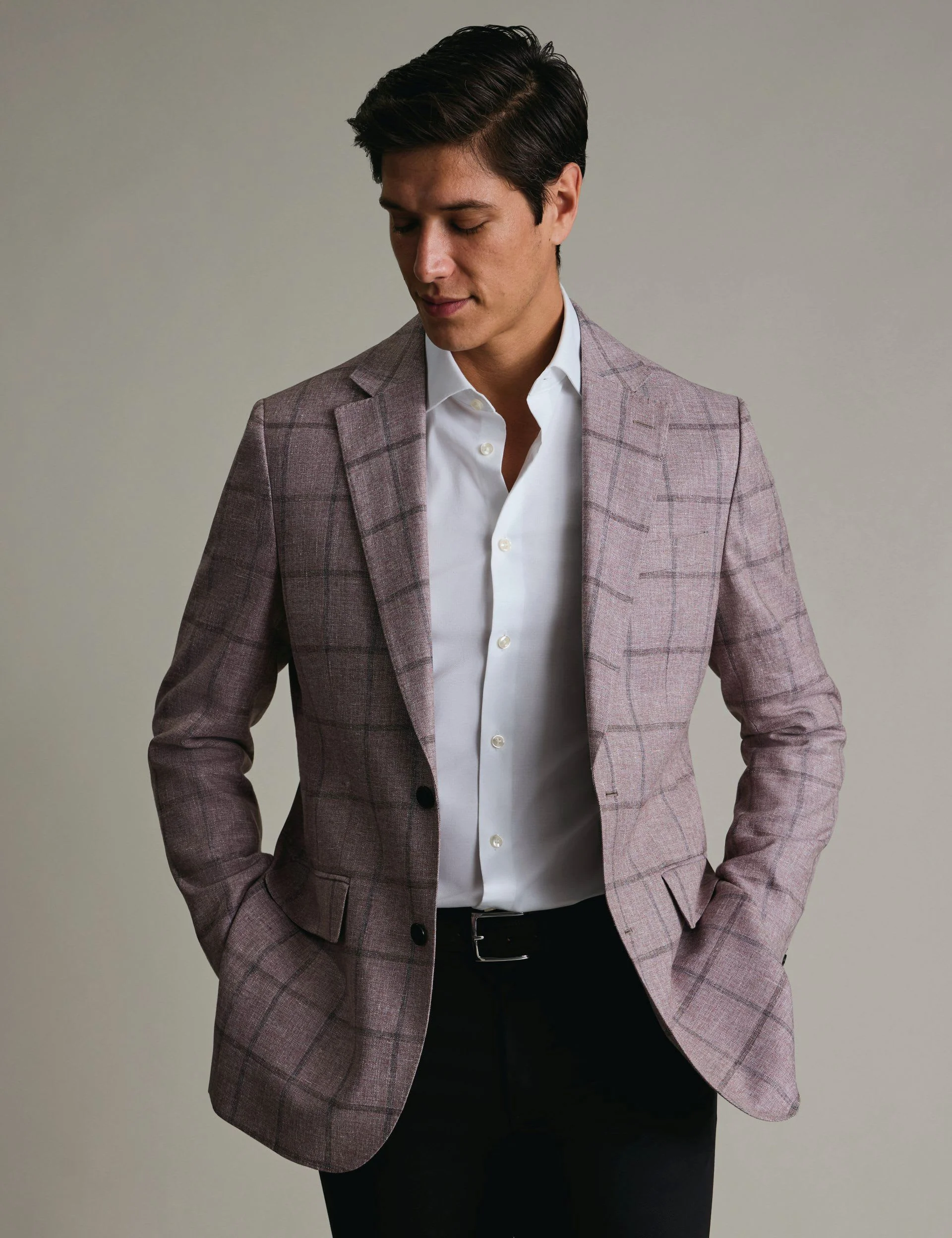 Slim Fit Wool Blend Check Suit Jacket thumbnail 6