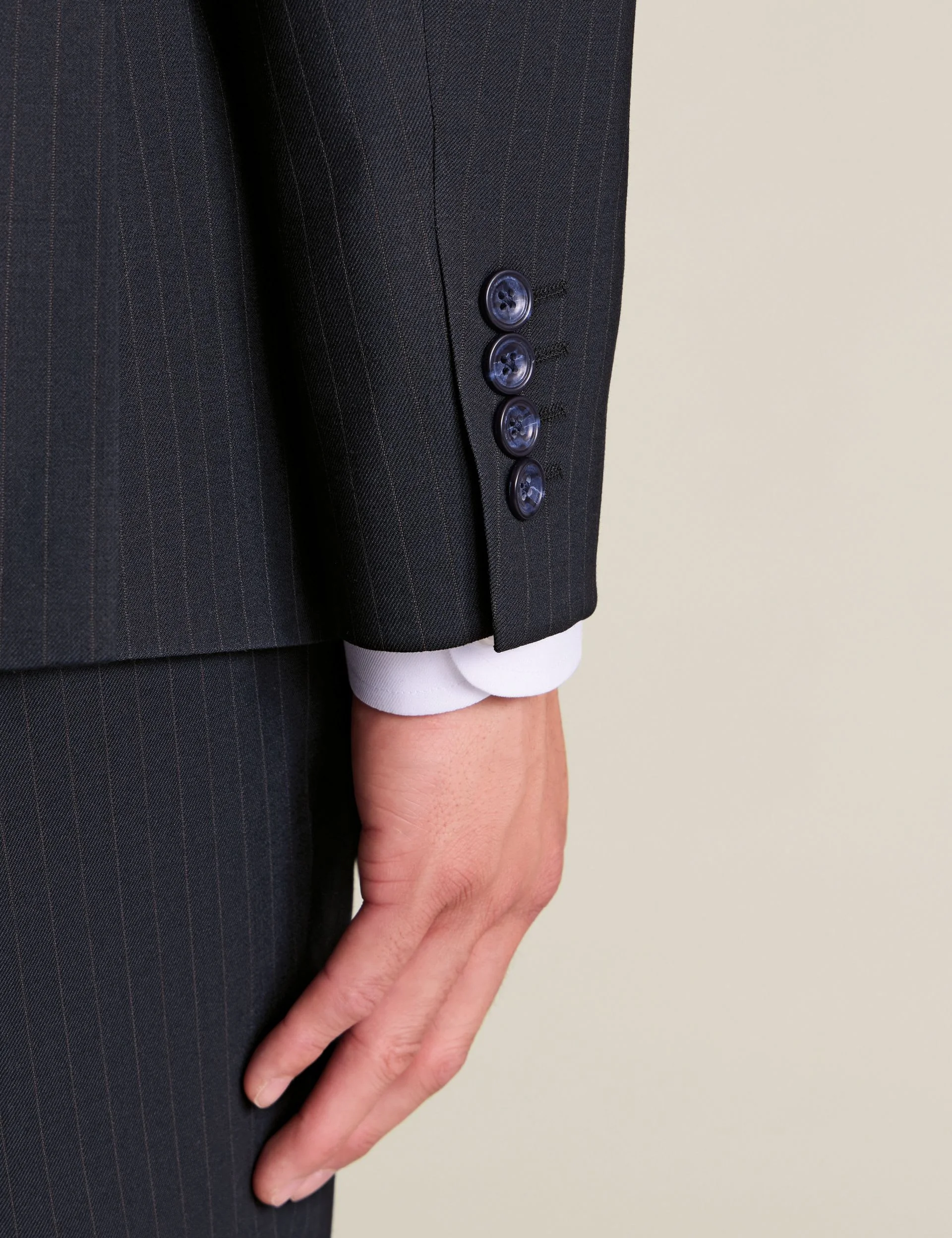 Slim Fit Wool Rich Pinstripe Suit Jacket thumbnail 4