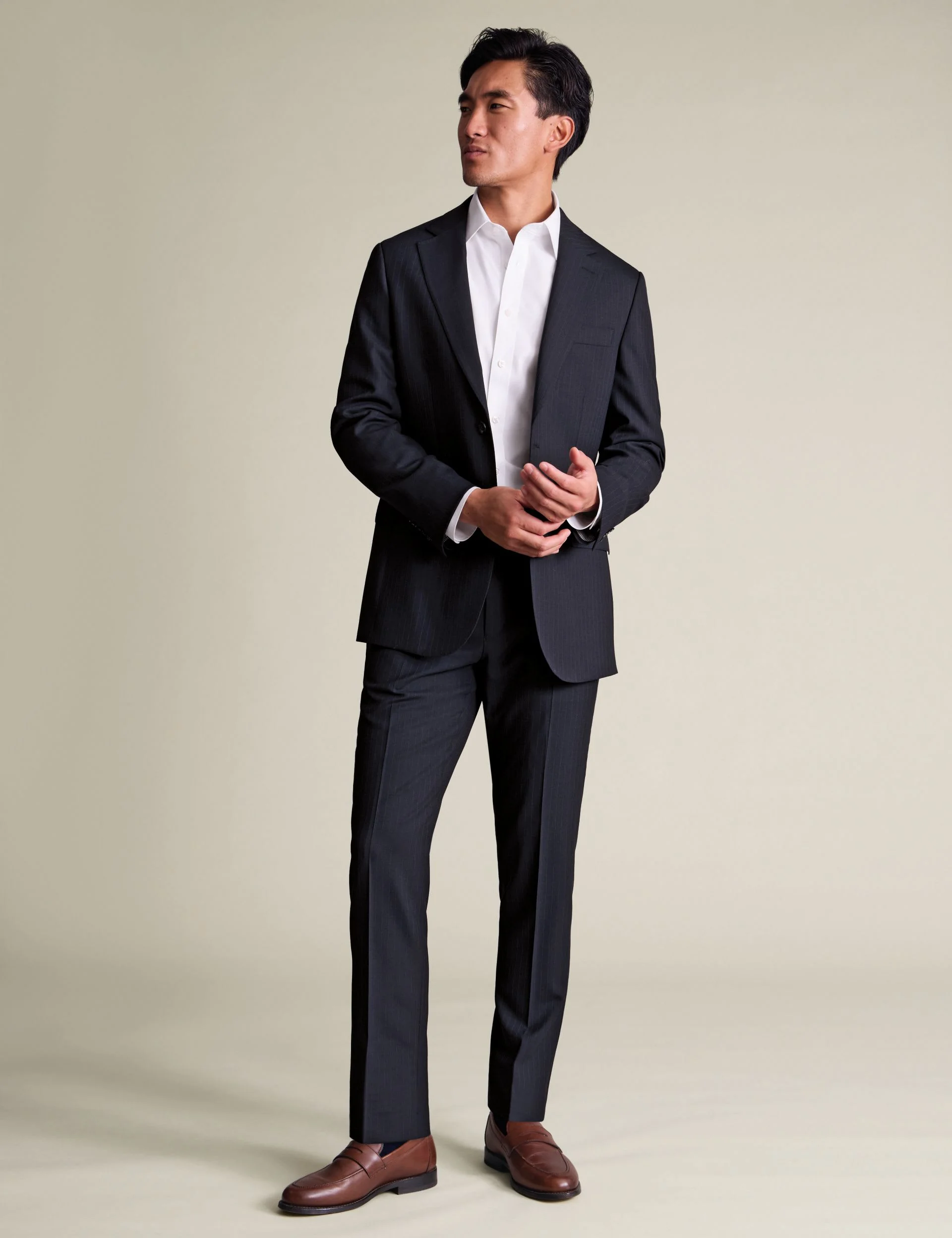 Slim Fit Wool Rich Pinstripe Suit Jacket thumbnail 6