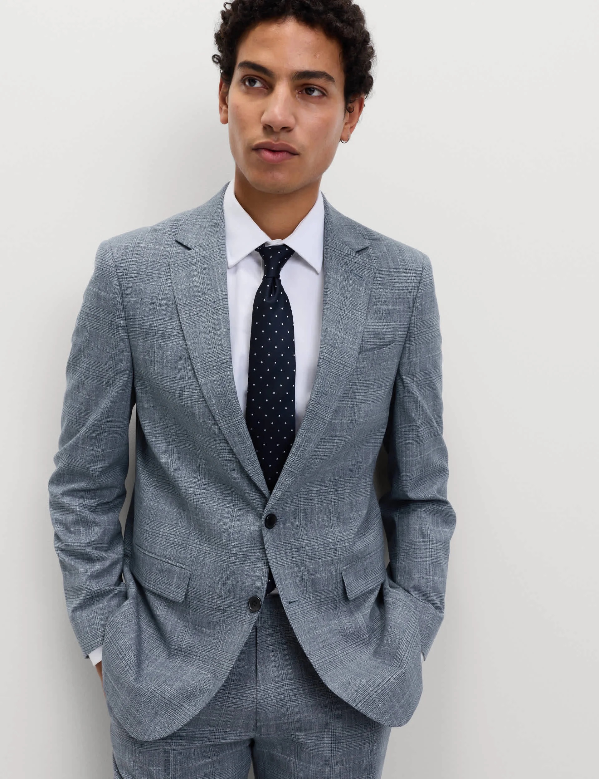 Tailored Fit Check Stretch Jacket thumbnail 3