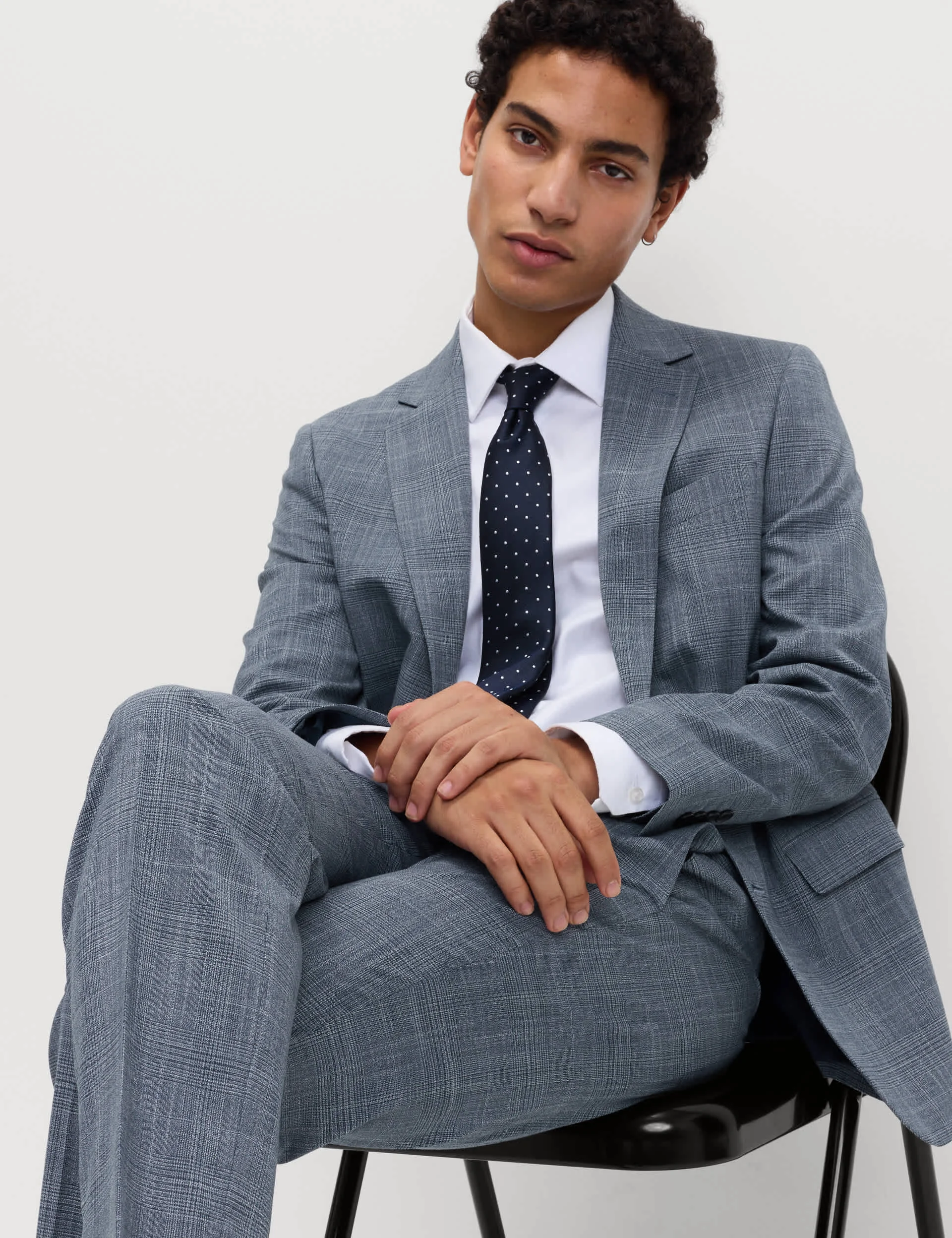 Tailored Fit Check Stretch Jacket thumbnail 4