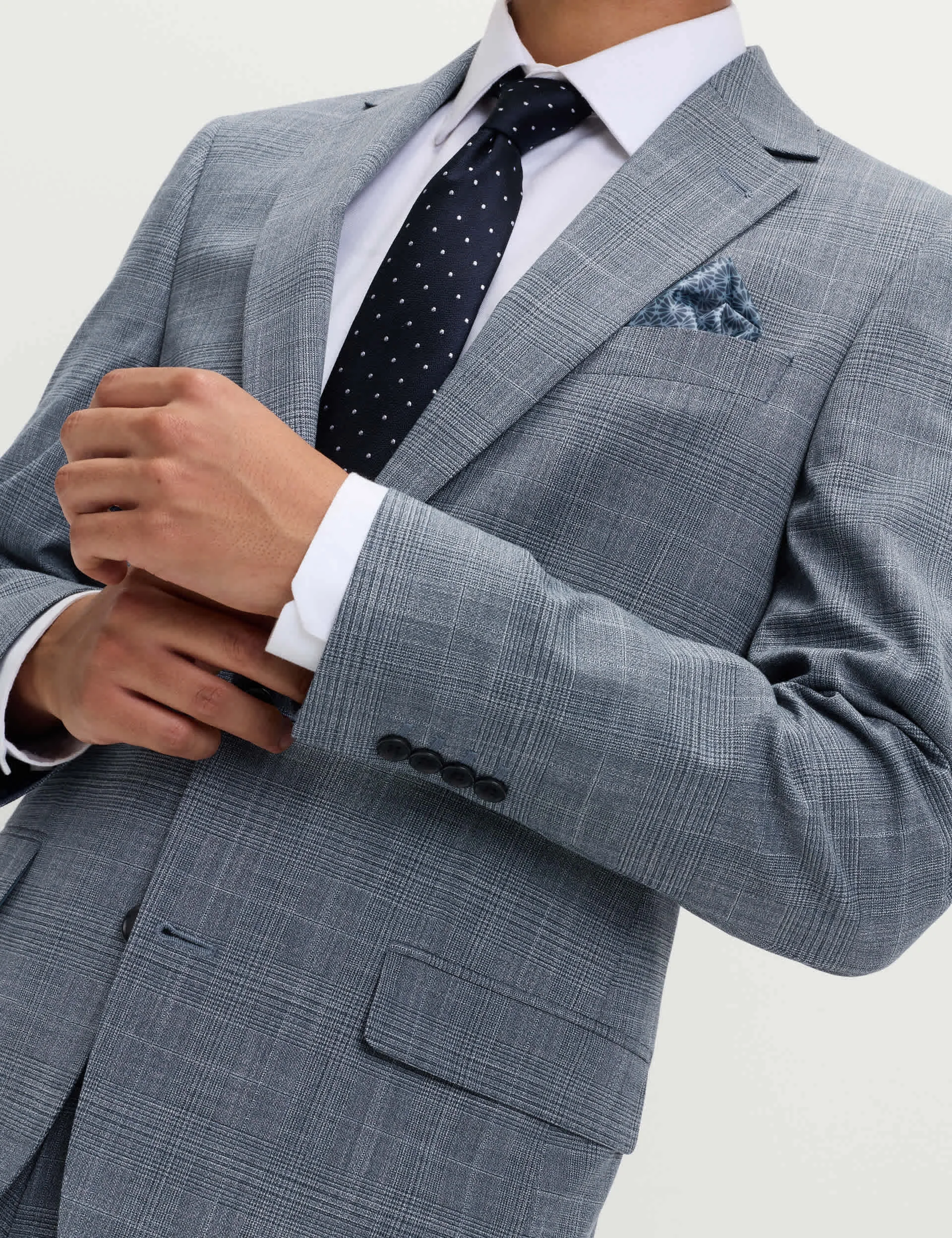 Tailored Fit Check Stretch Jacket thumbnail 6