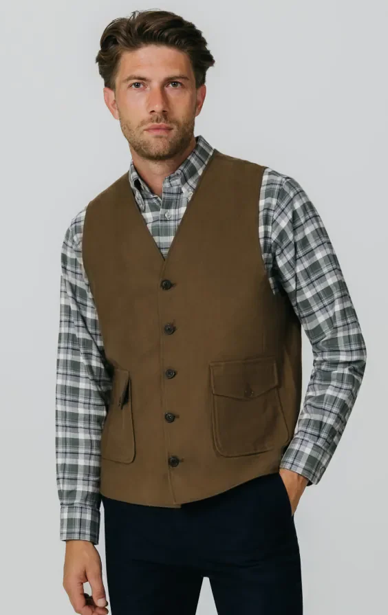 Taupe Moleskin Waistcoat thumbnail 2