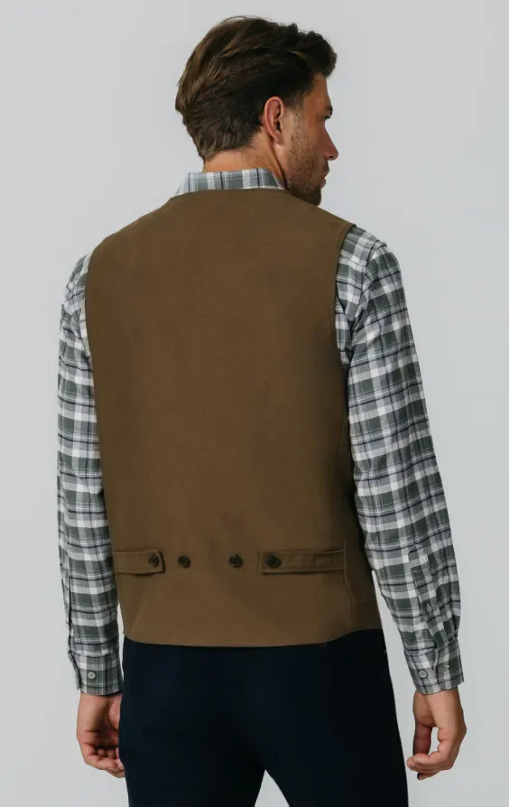 Taupe Moleskin Waistcoat thumbnail 5