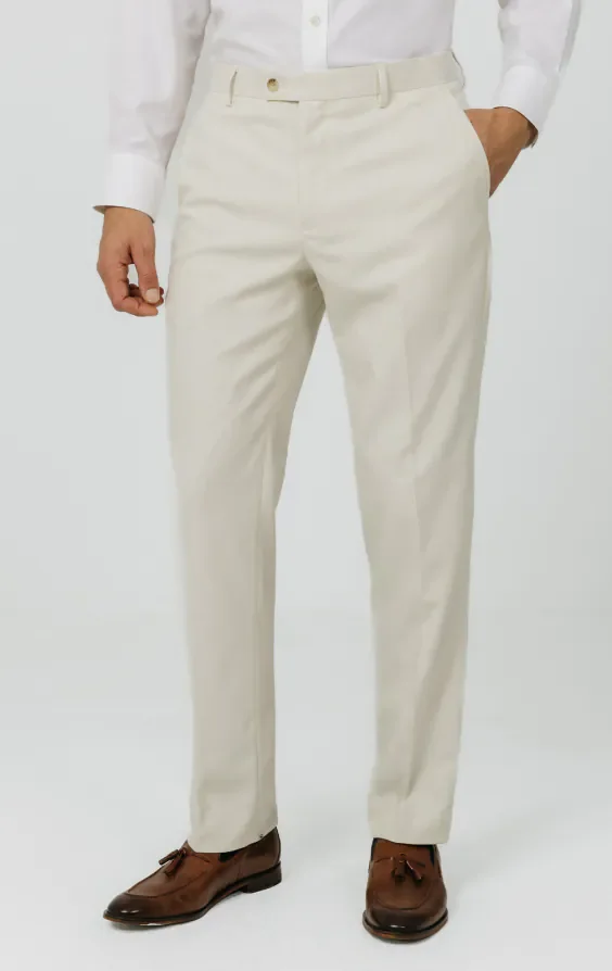 Winter White Twill Double Breasted 3 Piece Suit with Peak Lapel thumbnail 7