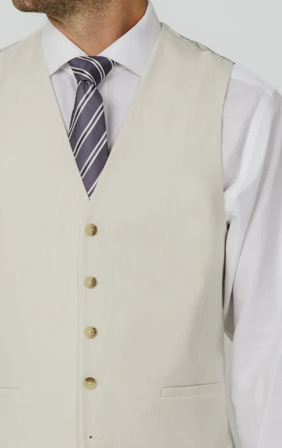 Winter White Twill Waistcoat thumbnail 3